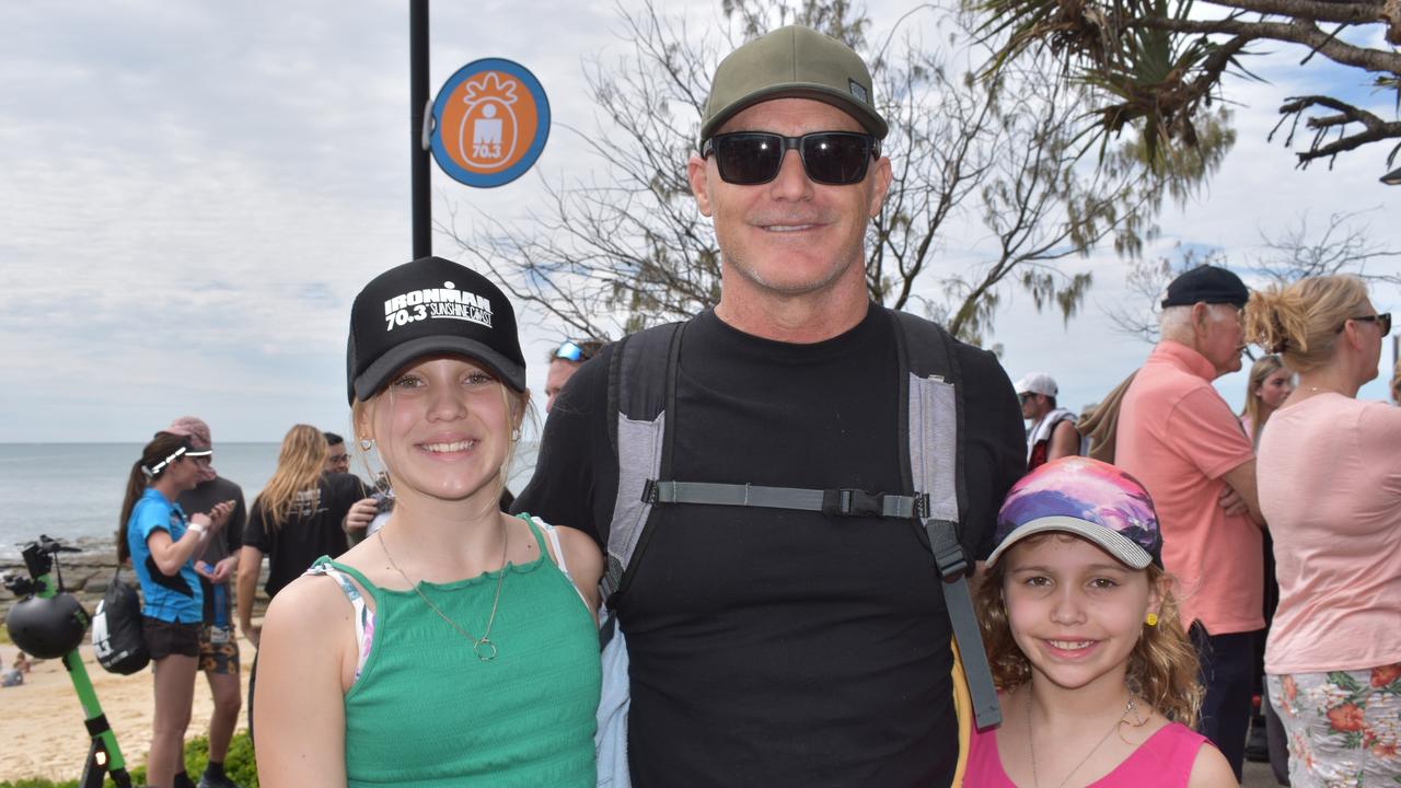 Martin, Lucia and Jolie Kenny at the Sunshine Coast Ironman 70.3 at Mooloolaba 2022.