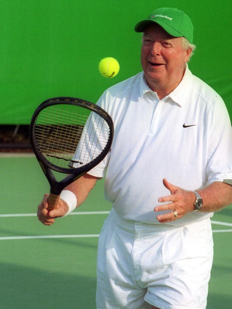 Fred Stolle playing in a Legends Pro Am in 2001.