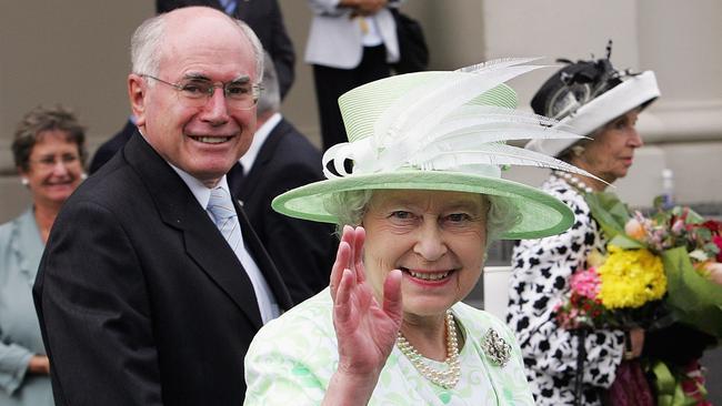 The Queen with John Howard in Melbourne in 2006.