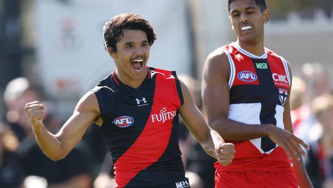 Alwyn Davey Jr will make his AFL debut in round 1. Picture: Michael Willson/AFL Photos via Getty Images