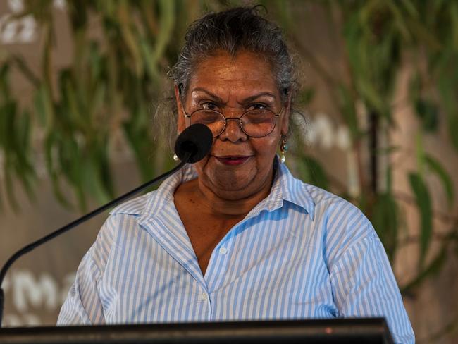 June Oscar AO speaks at a key forum during the Garma Festival. Picture: Tamati Smith/Getty Images