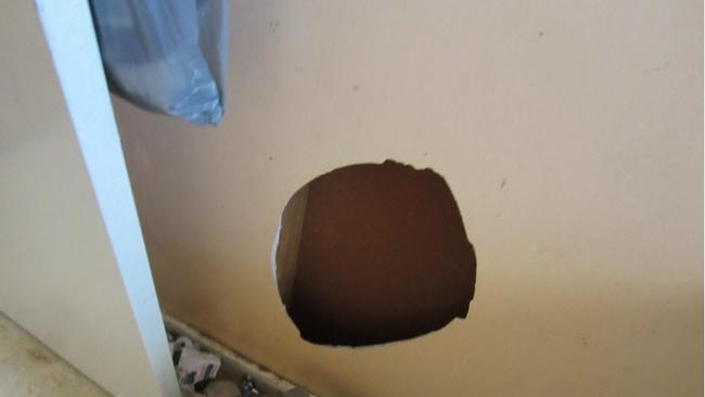 Mess: A hole in one of the rooms of the house.