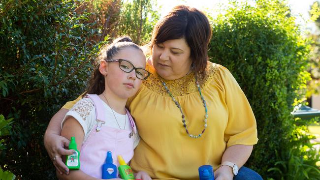 Wendy Freeman-Pollitt with her daughter Charlotte, who tested positive for Ross River virus. Picture: Jordan Shields