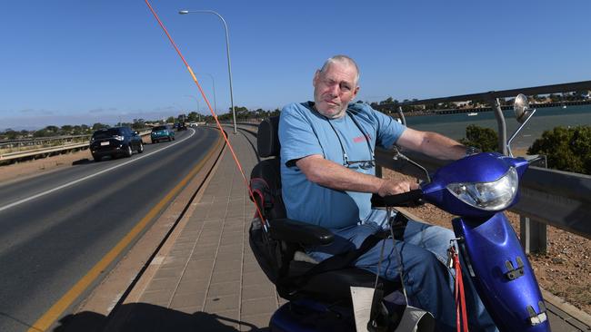 Norm Smith of Port Augusta at the Joy Baluch AM Bridge. Picture: Tricia Watkinson