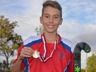 TOP EFFORT: Samuel Bourke after making his first Queensland team in hockey. Picture: Gerard Walsh