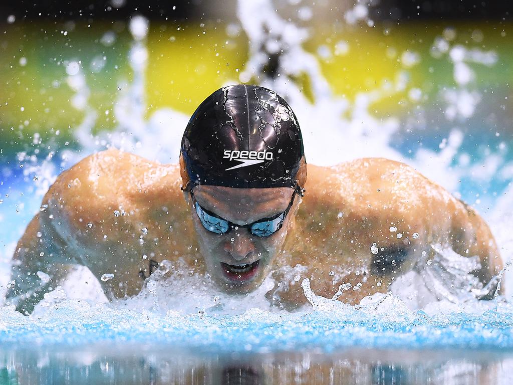 Cody Simpson surprised even himself by making the final of the 100m butterfly at the Australian swimming trials. (Photo by Mark Brake/Getty Images)