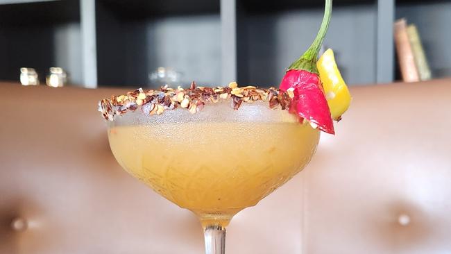 One of the new signature cocktails on their menu is the Mango Jalapeno Margarita.