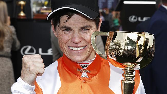 Craig Williams ended his run of near misses in the big races with victory on Vow And Declare in the Melbourne Cup. Picture: Getty Images