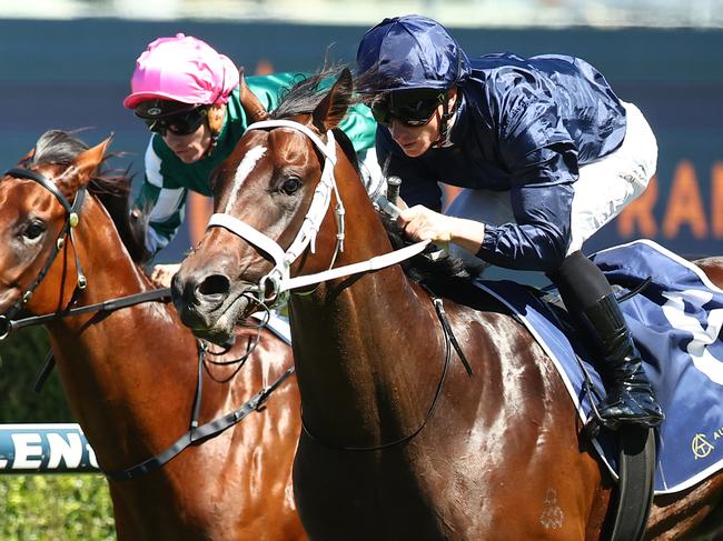 SYDNEY, AUSTRALIA - MARCH 09: James Mcdonald riding Switzerland  wins Race 5 UNSW Todman Stakes during "The Agency Randwick Guineas Day" -  Sydney Racing at Royal Randwick Racecourse on March 09, 2024 in Sydney, Australia. (Photo by Jeremy Ng/Getty Images)