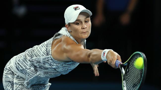 Ash Barty during the women’s Australian Open final. Picture: Michael Klein