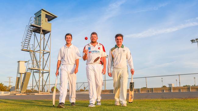 Adam Thomson, right, said his club in NSW’s far southwest will consider suspending games if temperatures are forecast higher than 43 degrees. Picture: Darren Seiler