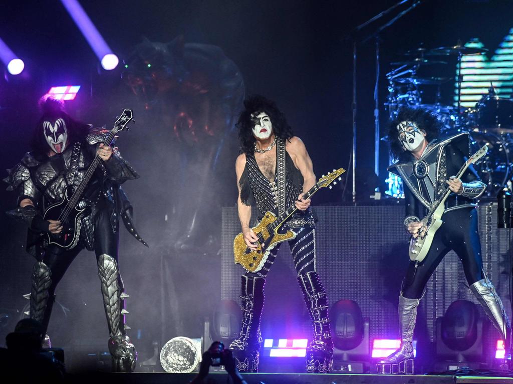 Gene Simmons aka The Demon, Paul Stanley aka The Starchild, perform during the Hellfest Summer Open Air rock festival in Clisson, western France last year. Picture: AFP