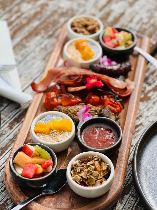 The breakfast spread at Metung Hot Springs in Victoria.