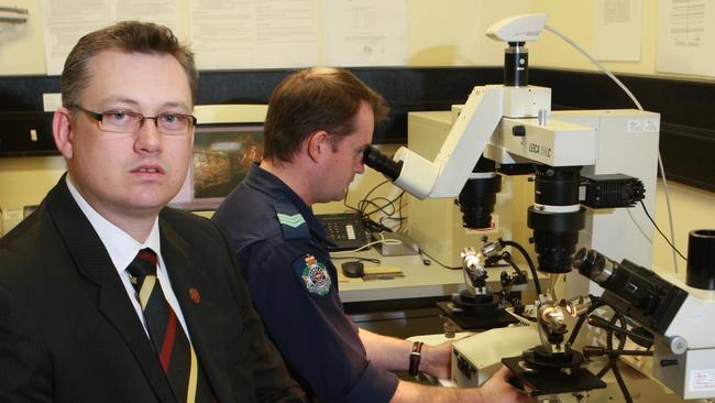 Former homicide Detective Scott Furlong at Queensland Police Service’s HQ on Roma St in 2008. Picture: Jono Searle