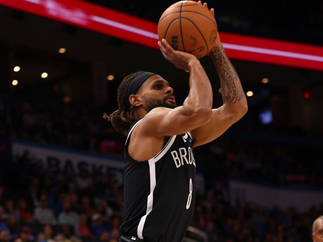 Patty Mills caught fire against Josh Giddy and the Thunder. Picture: Zach Beeker/NBAE/Getty