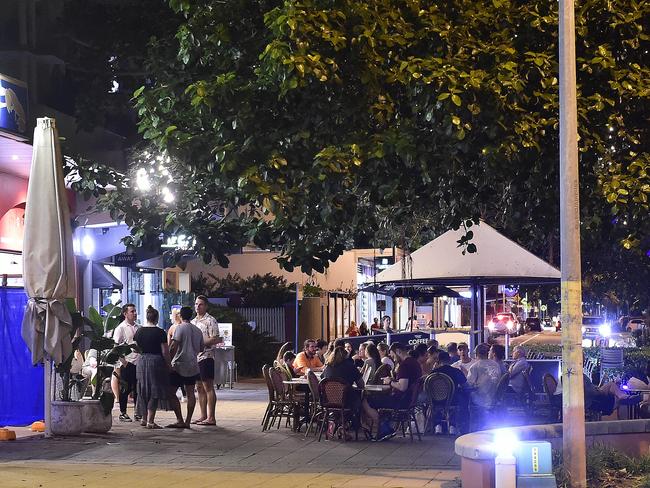 Townsville's Palmer St, Flinders St and The Strand were eerily quiet on Friday night after lockout measures were put in place to prevent the spread of Covid-19. PICTURE: MATT TAYLOR.