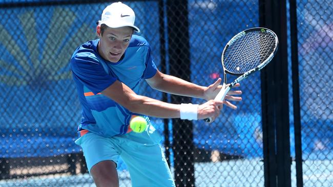 Matthew Dellavedova claimed his first ATP points at the Cairns Tennis International. Picture: Stewart McLean