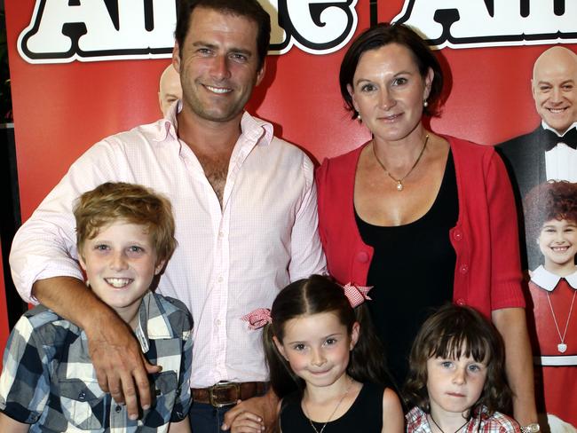 Karl Stefanovic with his wife, Cassandra, and three children, Jackson, Ava and River, back in 2013.