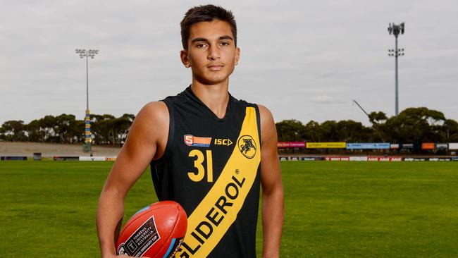 Glenelg’s Ashton Moir is a player to watch during the under-16 grand final this Sunday. Picture: Brenton Edwards