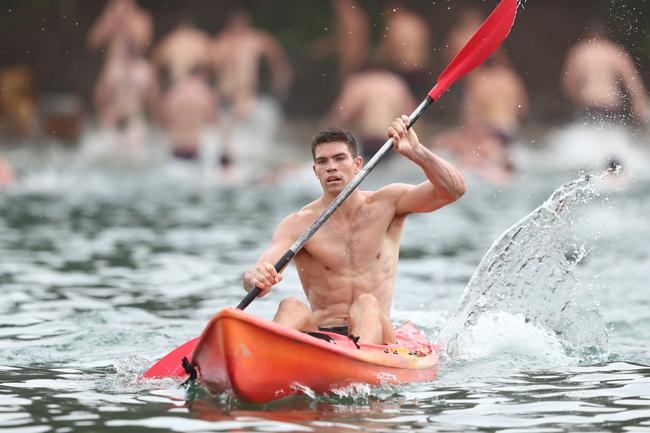 GOLD COAST, AUSTRALIA - JANUARY 23: Sam Collins during a Gold Coast Suns AFL training session at Palm Beach Parklands on January 23, 2020 in Gold Coast, Australia. (Photo by Chris Hyde/Getty Images)