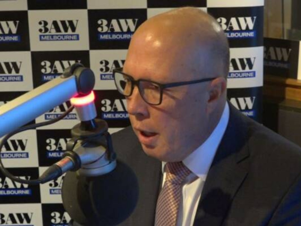 Peter Dutton on 3AW this morning. Picture: 3AW radio