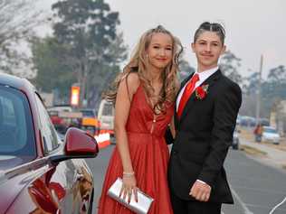 Kaylea Rowlinson and Jakoda Lindenberg at the Murgon formal on September 19, 2019. Picture: Jessica McGrath