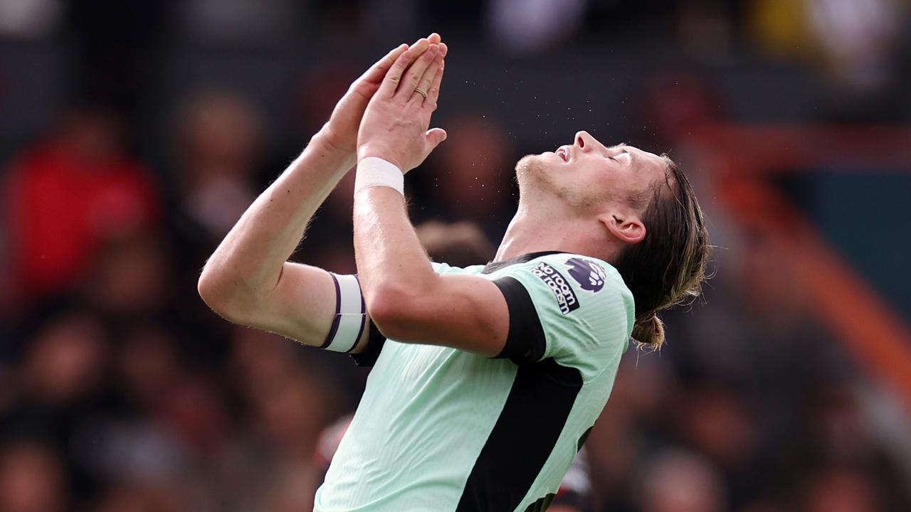 BOURNEMOUTH, ENGLAND – SEPTEMBER 17: Conor Gallagher of Chelsea reacts after a missed chance during the Premier League match between AFC Bournemouth and Chelsea FC at Vitality Stadium on September 17, 2023 in Bournemouth, England. (Photo by Ryan Pierse/Getty Images)