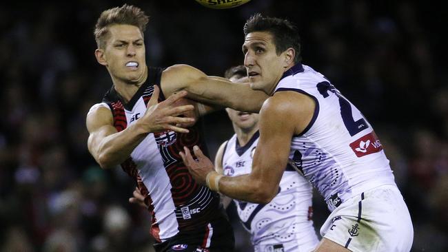 Sean Dempster and Matthew Pavlich. Picture: Colleen Petch