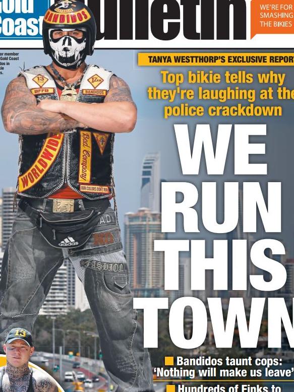 ‘We run this town’ - October 2, 2013 front page of the Gold Coast Bulletin