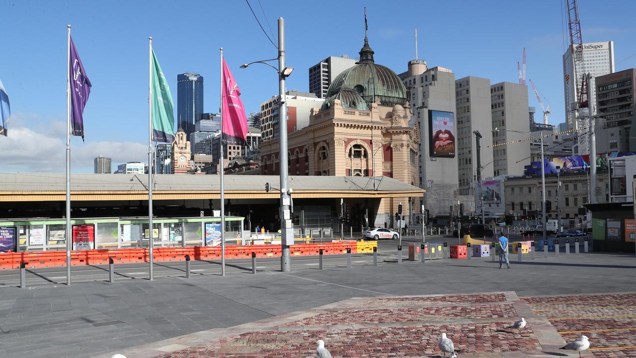 Looking across to Flinders Street Station. Picture: David Crosling