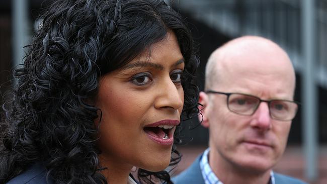 Greens leader Samantha Ratnam with health spokesman Dr Tim Read. Picture: Ian Currie