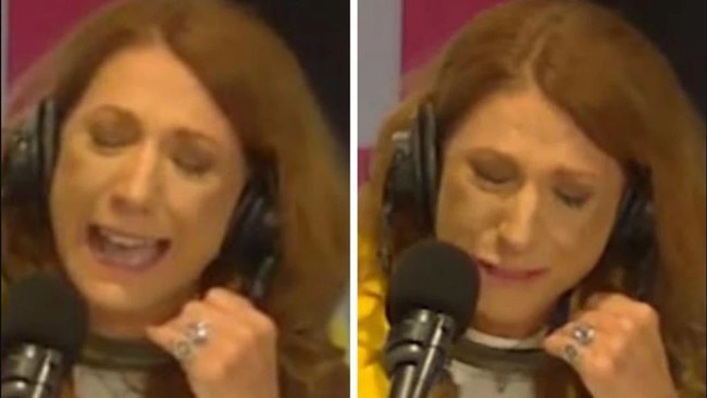 Robin Bailey breaks down on air. Picture: Instagram @kiis973bne