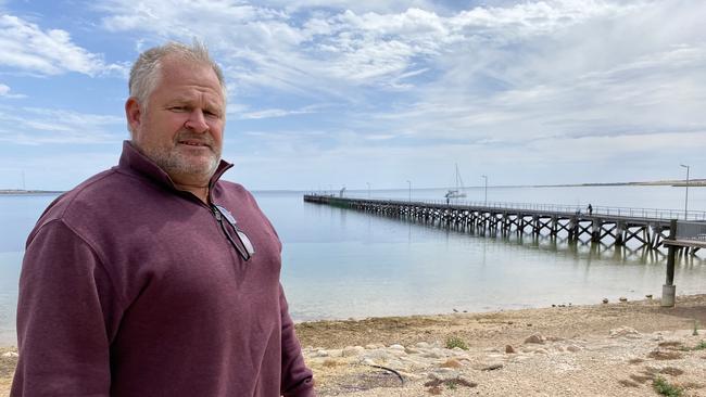 Mayor of Streaky Bay Travis Barber says Tuesday's fatal shark attack is still raw and that the community is still in shock. Picture: Douglas Smith