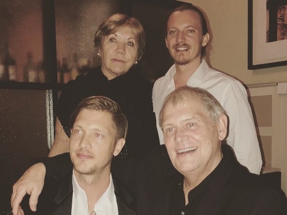 John Farnham with his wife Jill and their sons, Robert and James. Picture: Rob Farnham/Instagram