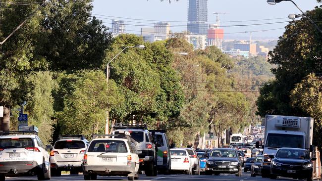 Traffic snarls on Glen Osmond Road. Picture: NCA NewsWire / Kelly Barnes