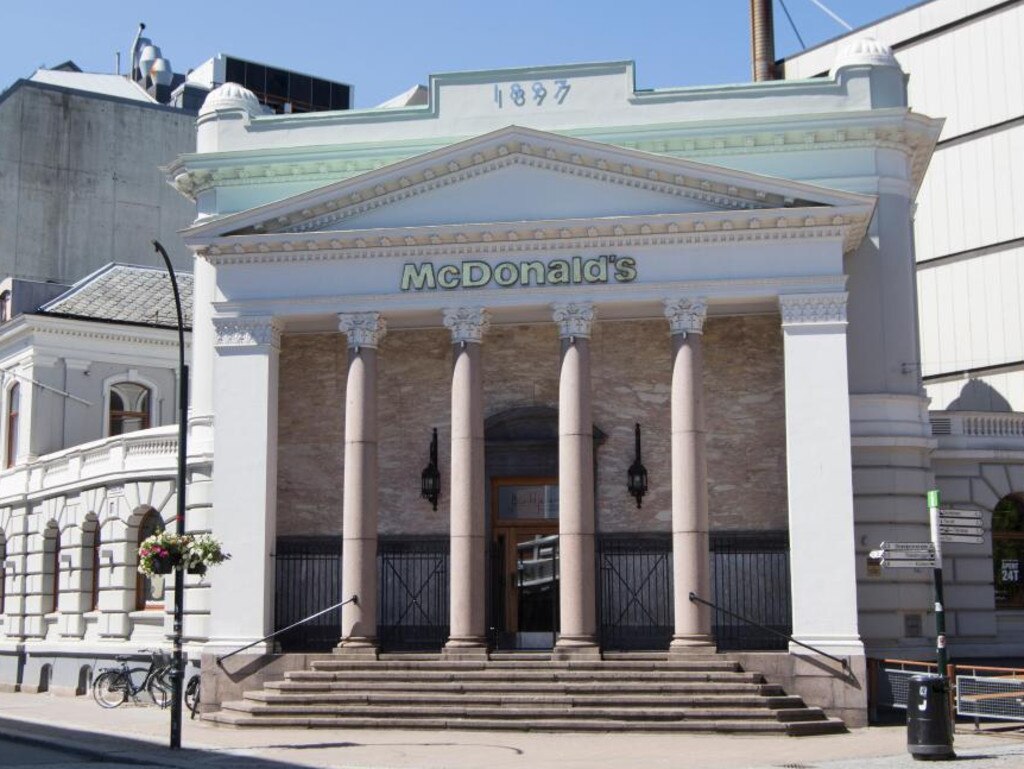 A McDonald's in Norway is found in an old bank. Picture: Alamy