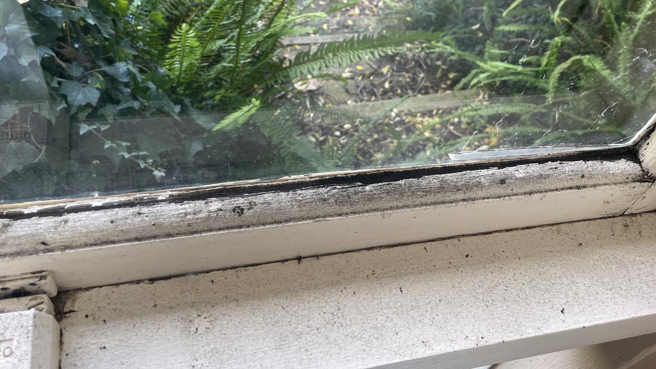 The mould on the window sill. Picture: Supplied