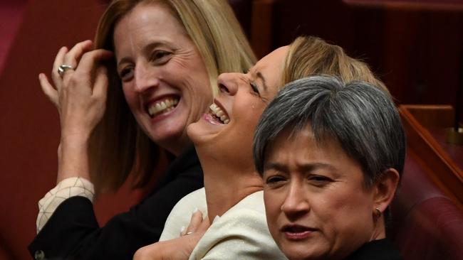 Katy Gallagher, Kristina Keneally and Penny Wong