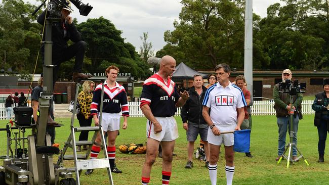 Former rugby league star Ian Roberts on the set of ABC drama <i>Les Norton</i>.