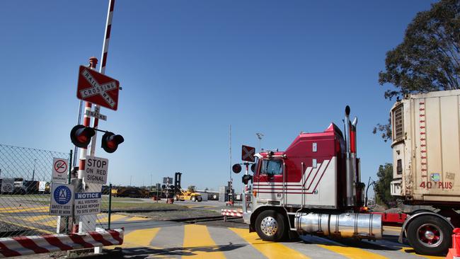 A truck heads into the Acacia Ridge terminal. Photo: Philip Norrish