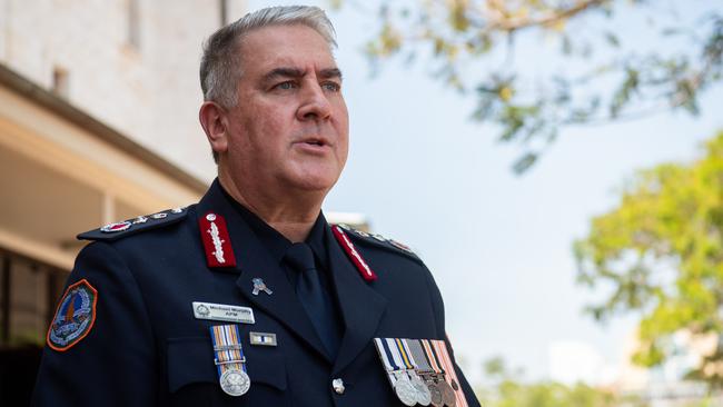 NT Police Commissioner Michael Murphy welcomed the Chief Minister’s decision to give Brent Potter the police portfolio. Picture: Pema Tamang Pakhrin