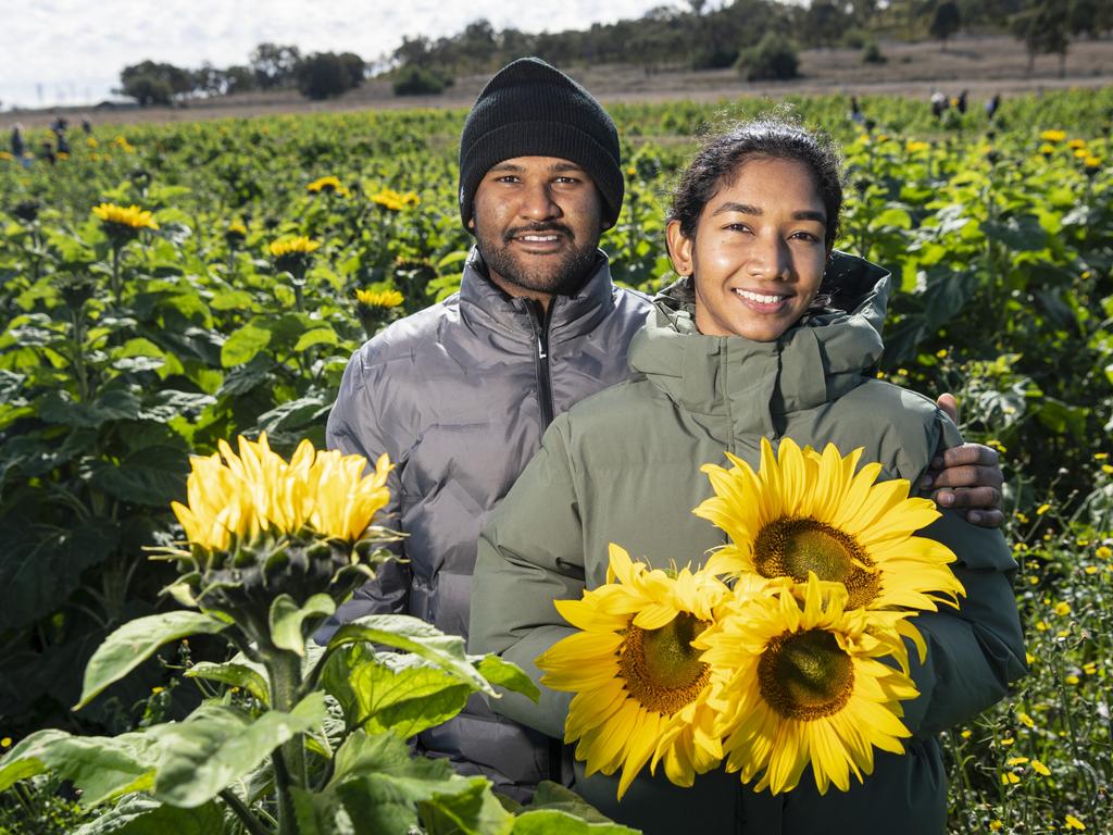 Ravindu Dahanayake and Sanduni Ambuldeniya at Warraba Sunflowers, Saturday, June 22, 2024. Picture: Kevin Farmer