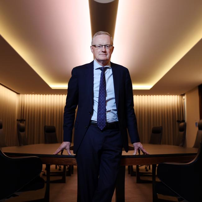 Reserve Bank governor Philip Lowe has come under fire for previously saying interest rates would not rise until 2024. Picture: Richard Dobson