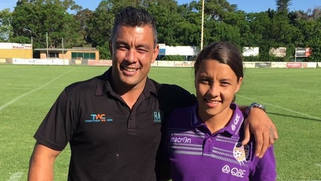 Daniel Kerr and his younger sister Sam Kerr, who stars for the Matildas and Chelsea Football Club. Picture: Instagram/ Supplied