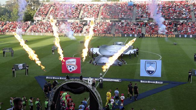 A packed Hindmarsh Stadium was at its buoyant best for this season’s FFA Cup final. Picture: Sarah Reed