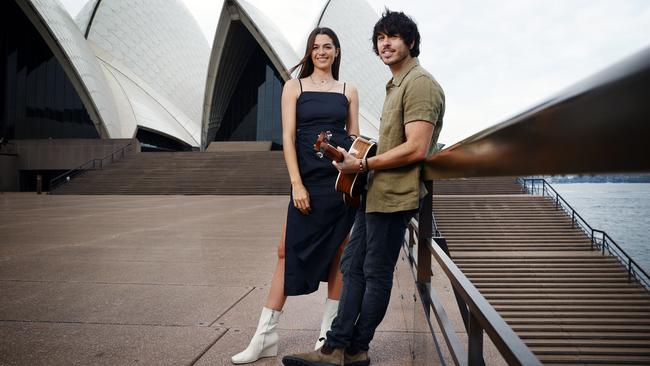 Country superstar Morgan Evans brings rising pop star Kita Alexander to the Opera House to perform their genre-bending duet, Date Night. Picture: Richard Dobson/The Daily Telegraph.