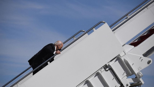 Biden was seen stumbling three times while boarding Air Force One in March 2021. Picture: Eric Baradat/AFP/Getty Images/The Times