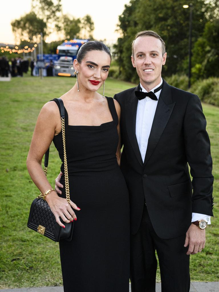 Sophie Bennett and Mitch Bentley at the LifeFlight Toowoomba Gala at The Goods Shed, Saturday, May 24, 2025. Picture: Kevin Farmer