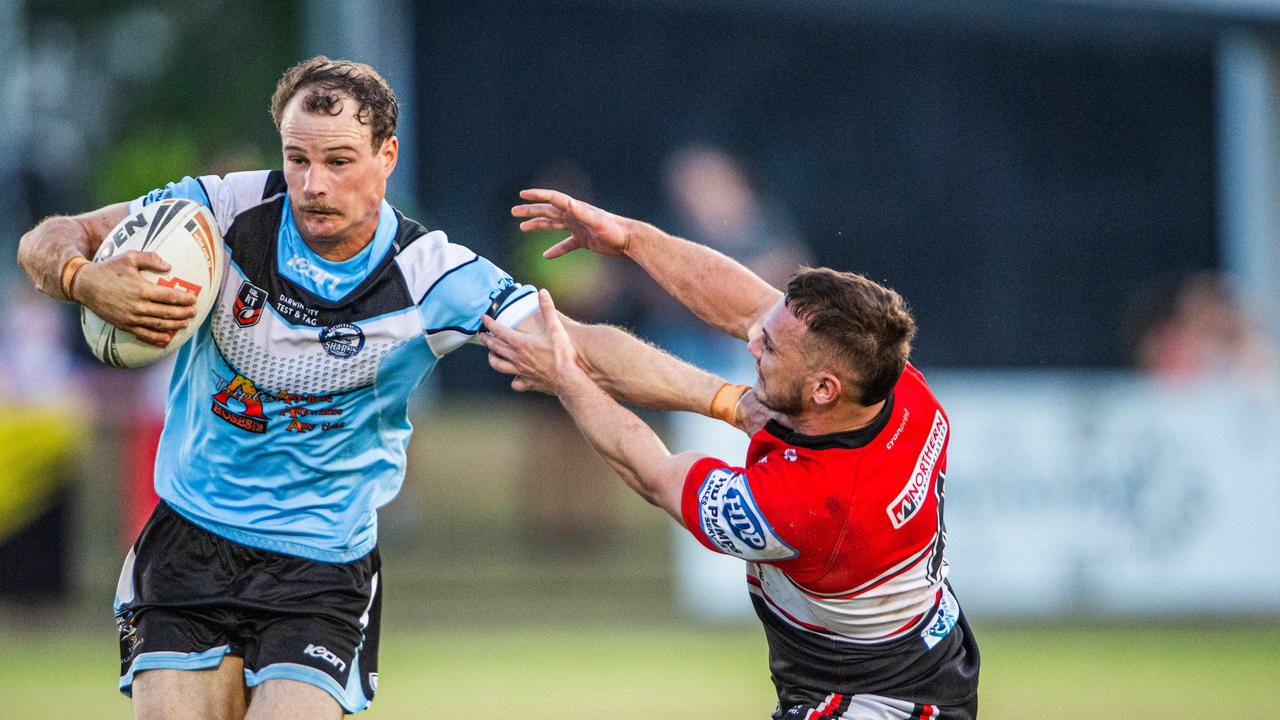 Lachie Wright as Northern Sharks take on Litchfield Bears in the 2023 NRL NT grand final. Picture: Pema Tamang Pakhrin