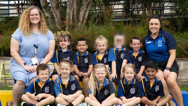 Gympie South State School 2023 Prep L: (Back L-R) Miss Samantha Lunn (Teacher), Bailey McGrath, Hudson Beutel, Ella Hanson, Luca Middlebrook, Elke Zischke (Teacher Aide) (front row) Noah Smillie, Daisy Lawrence-Aspland , Harlo Wriht, Isobel Hansen, Ahmed Faisal. Picture: Christine Schindler